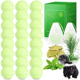 24 Pack Skunk Repellent, Peppermint Oil for Skunk, Raccoon, Rat Repellent Ball Skunk Deterrent for Yard Home Garage Garden Orchard Chicken Coop, Safe for Humans & Pets