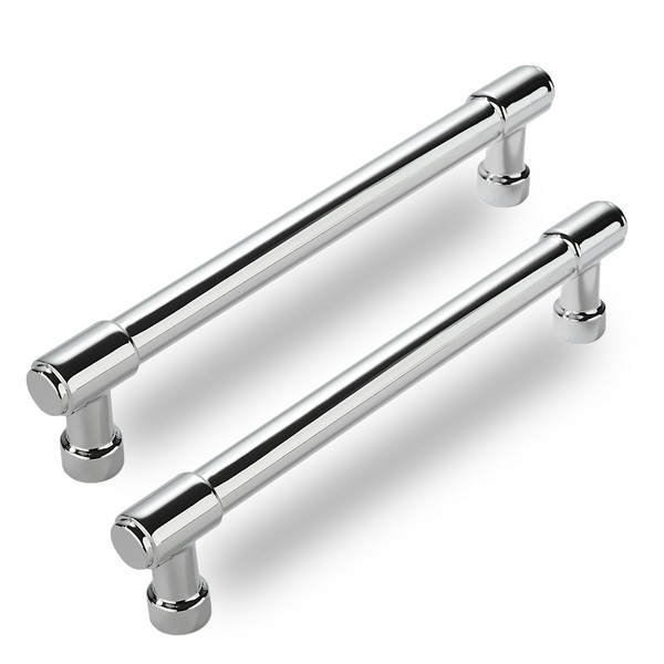 CABDM 10 Pack Polished Chrome Cabinet Pulls,4 Inch(102mm) Hole Centers