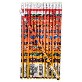 Zugar Land Formula One Sport Car Racing Print Wooden Pencils (Standard 7.5") #2 Lead. One Top Rubber Eraser. (24 Pack)