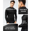 LWISMIL Black Compression Shirt Men Turtle Neck Dry Cool Workout