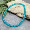 Sea Green Anklet, 4mm Frosted Glass Beads on Elastic :