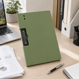 A4 Clipboard Folder with Protective Cover, Plastic Document Organizer and Portable Writing Pad for School, Office and Business