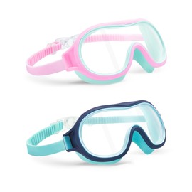 Aegend 2 Pack Swim goggles for Kids 3-15, Anti-Fog Anti-UV Wide Vision Waterproof, No leak Swimming goggles for Boys Girls