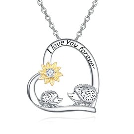 KINGWHYTE Women Animal Necklace, Hedgehog Pendant 925 Sterling Silver Jewelry Gifts For Animal Lovers Women Girls Birthday Gifts