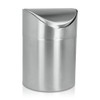 Metaltex Table Waste Container with Swinging lid, Stainless-Steel Silver, 12.1