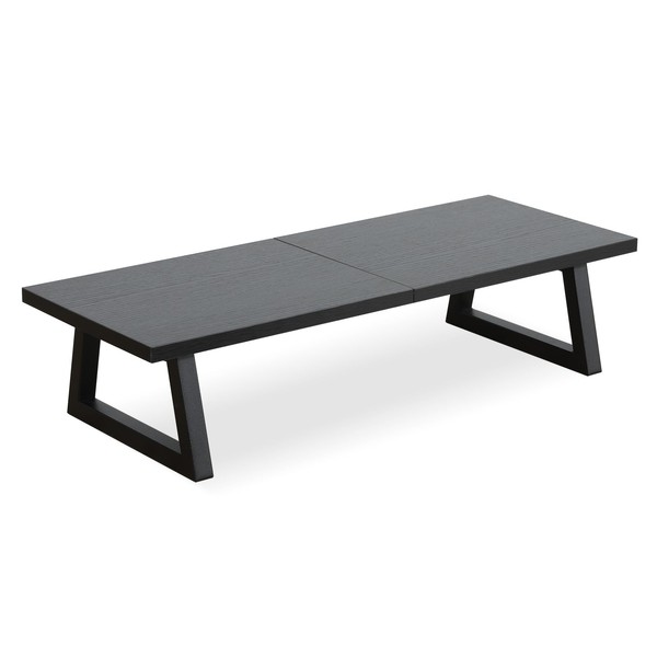TEAMIX 24 inch Monitor Stand Riser, Black Wood & Steel