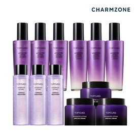 Charmzone 참존 탑클래스 8세대 어드밴스드 리프팅 기초세트 12종(스킨3+에멀전3+스페셜크림3+트 Chamzone Top Class 8th Generation Advanced Lifting Basic Set 12 Items (Skin 3 + Emulsion 3 + Special Cream 3 + Treatment)