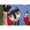 Kashmir Designs Picasso Blue Cat Pillow Cover Quadruplets Whimsical Hand
