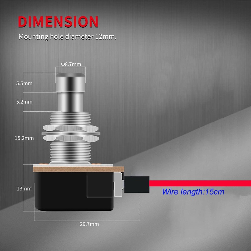 Gebildet 2pcs Momentary Soft Touch Foot Prewired SPST Switch, 2
