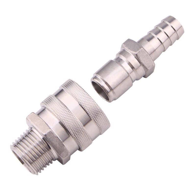 DERNORD 1/2 Inch Stainless Steel Quick Disconnect Set - Beer