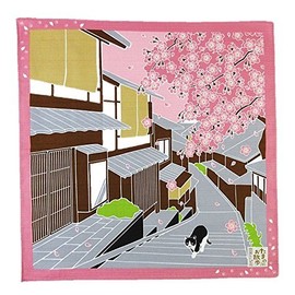 FUROSHIKI- Japanese Wrapping Cloth (Traveling-cat : SAKURA)