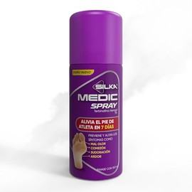 Silka Medic Spray Antimicótico Alivia el pie de atleta en 7 días, elimina ardor, comezón, sudoración y mal olor,Quita hongos en los pies con...       