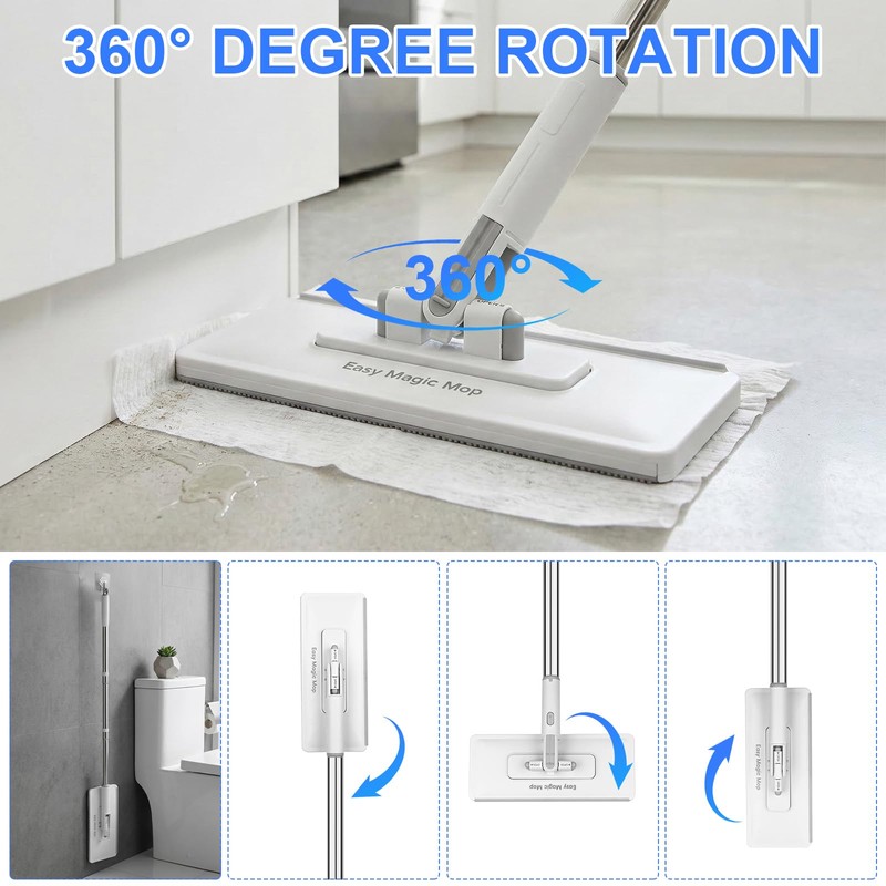 Snap Grip Mini Mop - Lazy Dust Mop with Locking