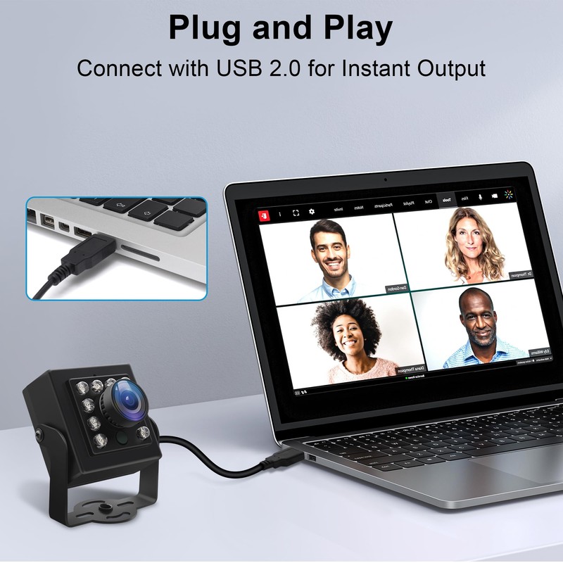 QILOVE 1080P Day & Night Vision USB Camera, UVC Webcam