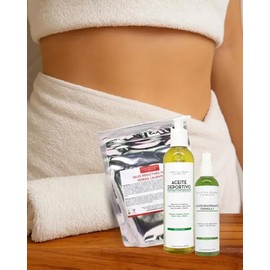 B Natural Spa Kit Vendas Calientes con Aceite Reductivo Efecto Sauna, Sales Reductivas y Loción Reafirmante