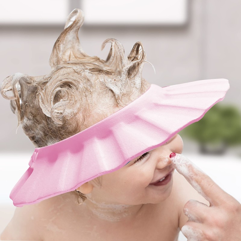Baby Shower Cap Soft Adjustable Baby Bath Head Cap Visor