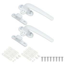 PATIKIL Aluminum Alloy Window Handle, 2pack Casement Window Lock Internal and External Sliding Door Window Handle Locks for Vertical & Horizontal Sliding Windows, White (Right Hand)