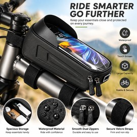 Bicycle Frame Bag for Phone & Essentials Storage – EVA Top Tube Cycling Pouch for Mountain Bikes, Daily Rides & Outdoor Cycling