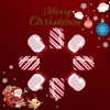 Christmas Press on Nails Short Fake Nails Square with Red