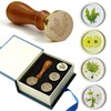 DBEFTLI 4-Piece Botanical Wax Seal Stamp Set – Interchangeable Solid