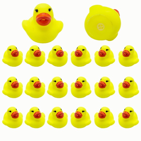 CHLD Bath Duck Set of 20, Squeaky Ducks for Bathtub, Bath Fun and Decoration, Party Bag Children's Birthday, Yellow