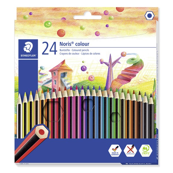 Staedtler 185 C24 Noris Colour Colouring Pencil - Assorted Colours