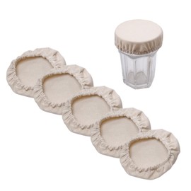 5PCS Mason Jar Cloth Covers,Reusable Cotton Cloth Covers for Fermentation Jars,Sourdough Jar Cover Fits 3-4 Inch Jar Mouths