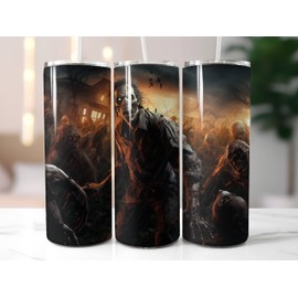 AMAZING RETRO Zombie Insulated Tumbler with Lid and Straw | Gifts for Women Men Reusable Stainless Steel Water Bottle Travel Mug