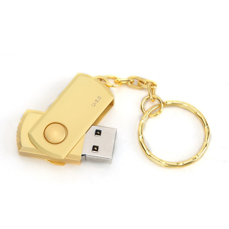 Gold Metal Rotating U Disk with USB Interface for Windows