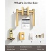 1 Pack Door Handle Golden Champagne Finish, Modern Knurled Design