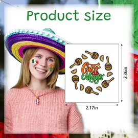 ALIBBON 40 Pieces Cinco De Mayo Temporary Tattoos 20 Styles Mexican Fiesta Tattoos Stickers Cactus Guitar Taco Pinata Tattoos for Fiesta Party Supplies Favors Cinco De Mayo Decorations