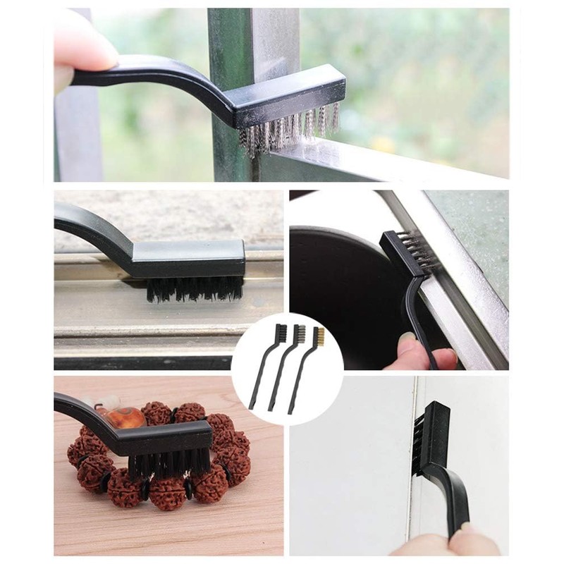 Samcos Wire Brush Set of 3 with Holes, Metal Brush,
