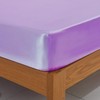 ROOEE Satin Silk Fitted Sheet with Pillowcase Set Breathable Soft