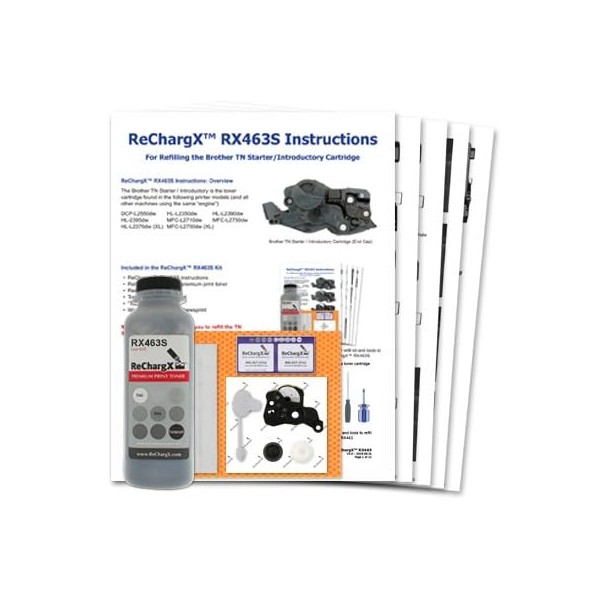 ReChargX Toner Refill Kit for The Brother TN730 & TN-Starter/Introductory