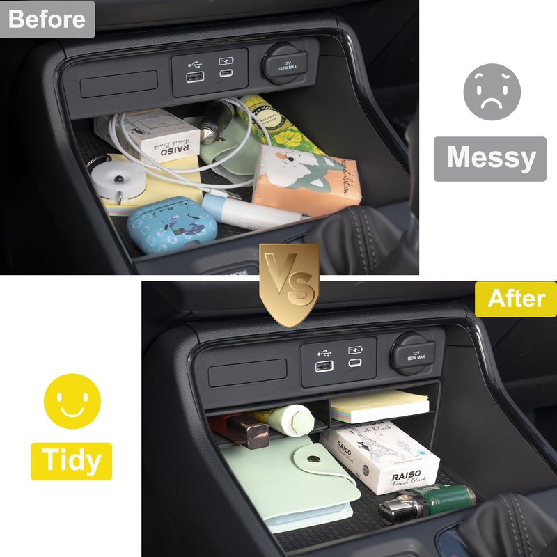 PIMCAR 2PCS Center Console Organizer and Armrest Tray for Honda
