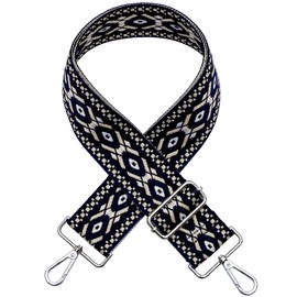 AYUEBO Bag Strap Replacement Crossbody Wide Shoulder Strap Adjustable Canvas Straps Crossbody Belts Silver Clasp