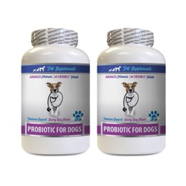 PET SUPPLEMENTS Natural Dog Treats for Bad Breath - PROBIOTICS for Dogs - Healthy Gut - Stop Gas Diarrhea and Bad Breath - Digestive Boost - Dog probiotics Made in USA - 2 Bottles (120 Treats)