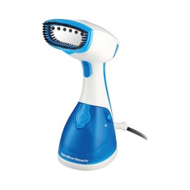 Hamilton Beach Handheld Garment Steamer for Clothes, Fabric and Drapes, 15 Minutes of Continuous Steam, Portable Wrinkle-Remover for Home, Vacation Essentials, 1000 Watts, White & Blue (11555)