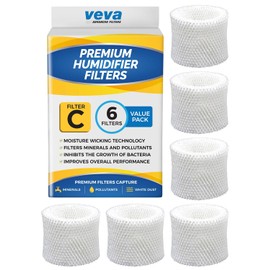VEVA 6 Pack Premium Humidifier Filters Replacement for HW Filter C, HC-888, HC-888N Cool Moisture Evaporative Humidifiers