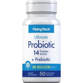 Probiotic 14 Strains 50 Billion Organisms (per serving) plus Prebiotic, 50 Vegetarian Capsules