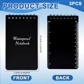 2PCS Waterproof Notepad Set – Pocket Notepad, Small Top Spiral Stone-Paper Notepad All-Weather Pocket Notebooks, Mini Pocket Notebook Durable Stone Paper, Ideal for Outdoor Activities and Travel