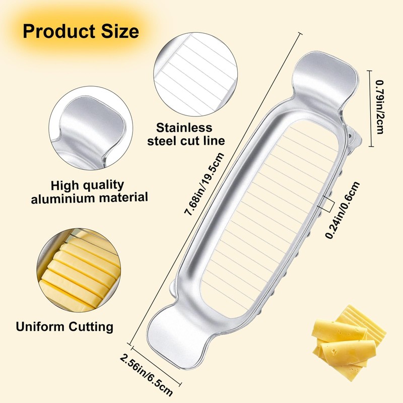 Butter Slicer Cutter & Cheese Cutter–Multi-Use Kitchen Tool for Evenly