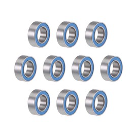 sourcing map MR95-2RS Deep Groove Ball Bearings 5mm x 9mm x 3mm Double Sealed Chrome Steel Blue Cover P6(ABEC3) 10pcs