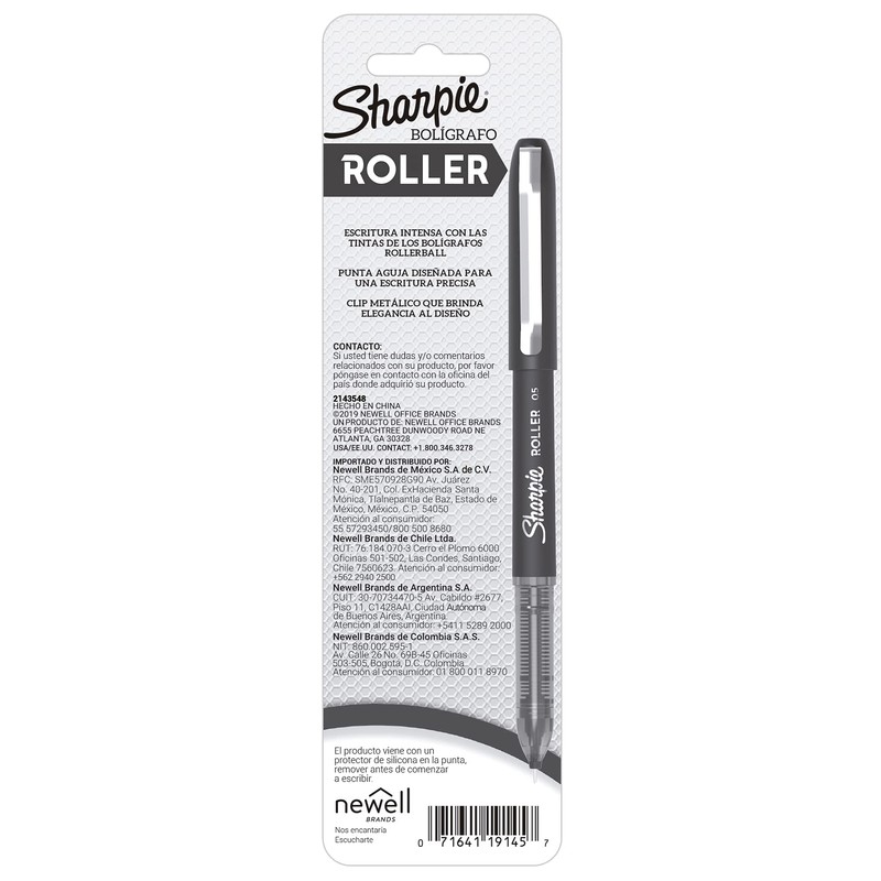 SHARPIE Rollerball Bolígrafo, punta de aguja (0,5 mm), tinta azul