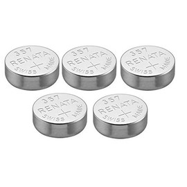 Renata Batteries 357 Silver Oxide 1.55V Watch Battery (5 Pack)