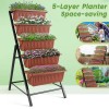 SEJOV Vertical Raised Garden Bed Stand Elevated Vegetables w/5 Container