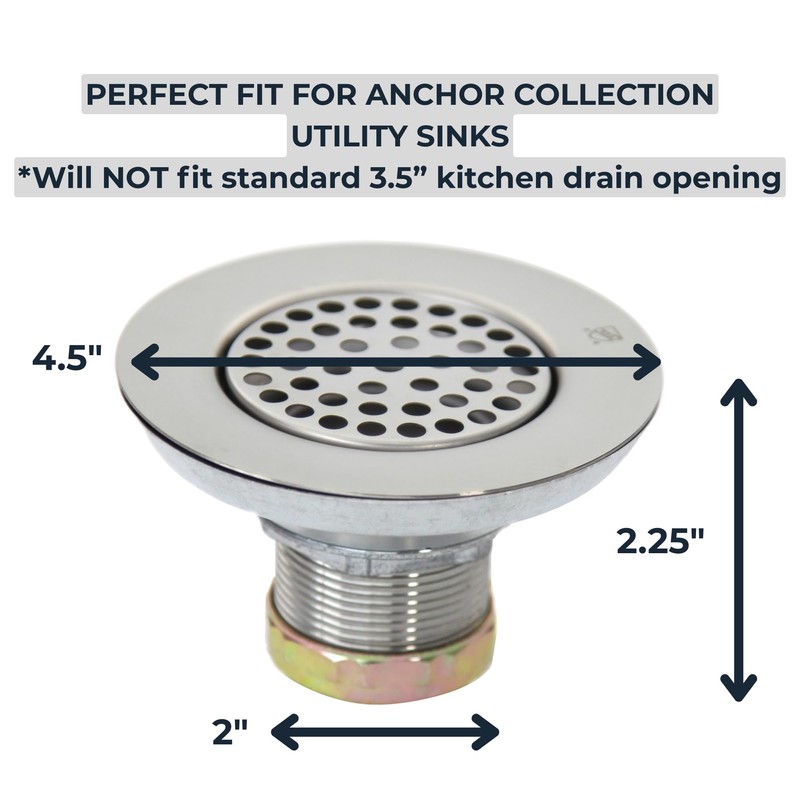 Nantucket Sinks 3 inch Utility Commercial Sink Grid Drain 4.5