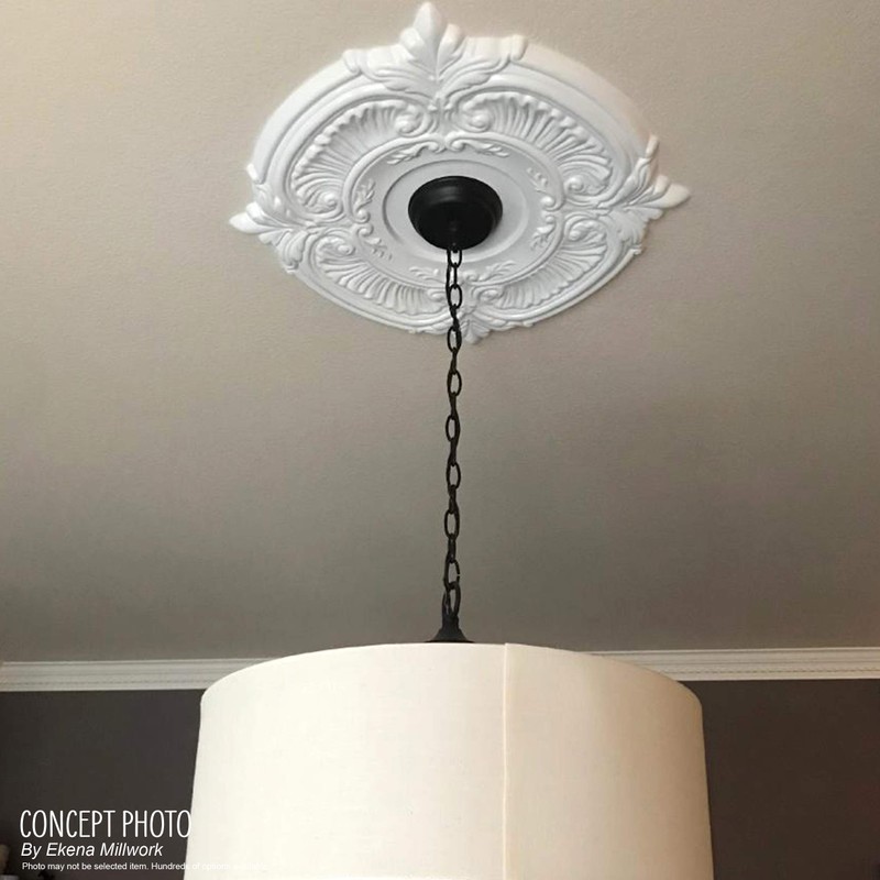 Ekena Millwork CMP19BA Baltimore Thermoformed PVC Ceiling Medallion, 19"OD x