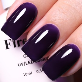Firedeep 10ml Dark Purple Gel Nail Polish Soak Off UV LED Gel Suitable for Autumn Winter Salon and At Home DIY Manicure Art