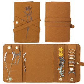 Matutinus Travel Jewelry Organizer Case, Tangle-Free Storage For Earrings, Necklaces, Rings, Small Roll-Up Jewelry Bag For Women, Daily Use Or Travel